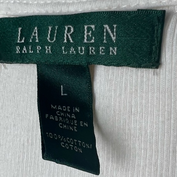 Ralph Lauren Short Sleeve Ruffle front Top - Picture 4 of 6